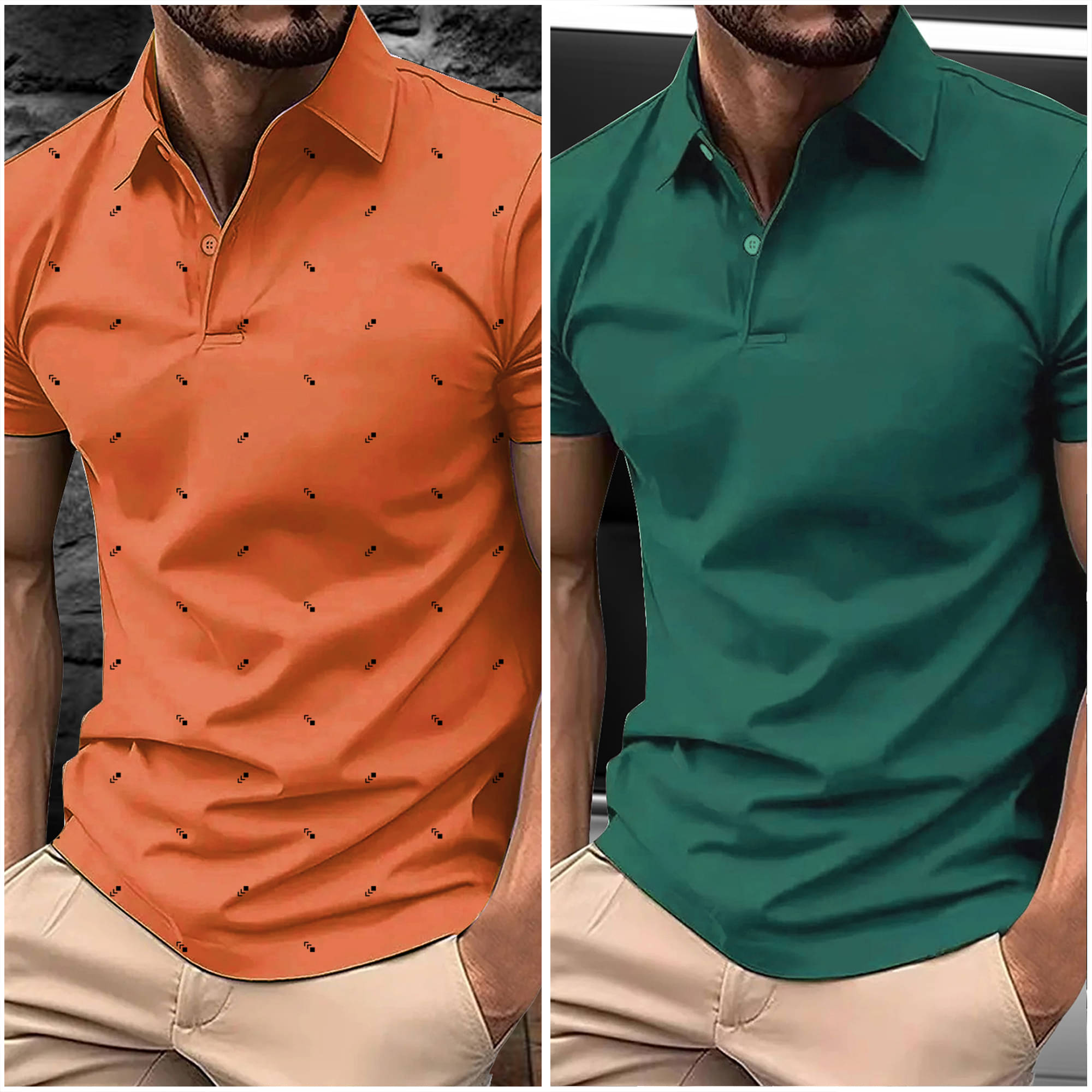     			AIN6 Men Polyester Regular Fit Printed Polo T Shirt ( Green )