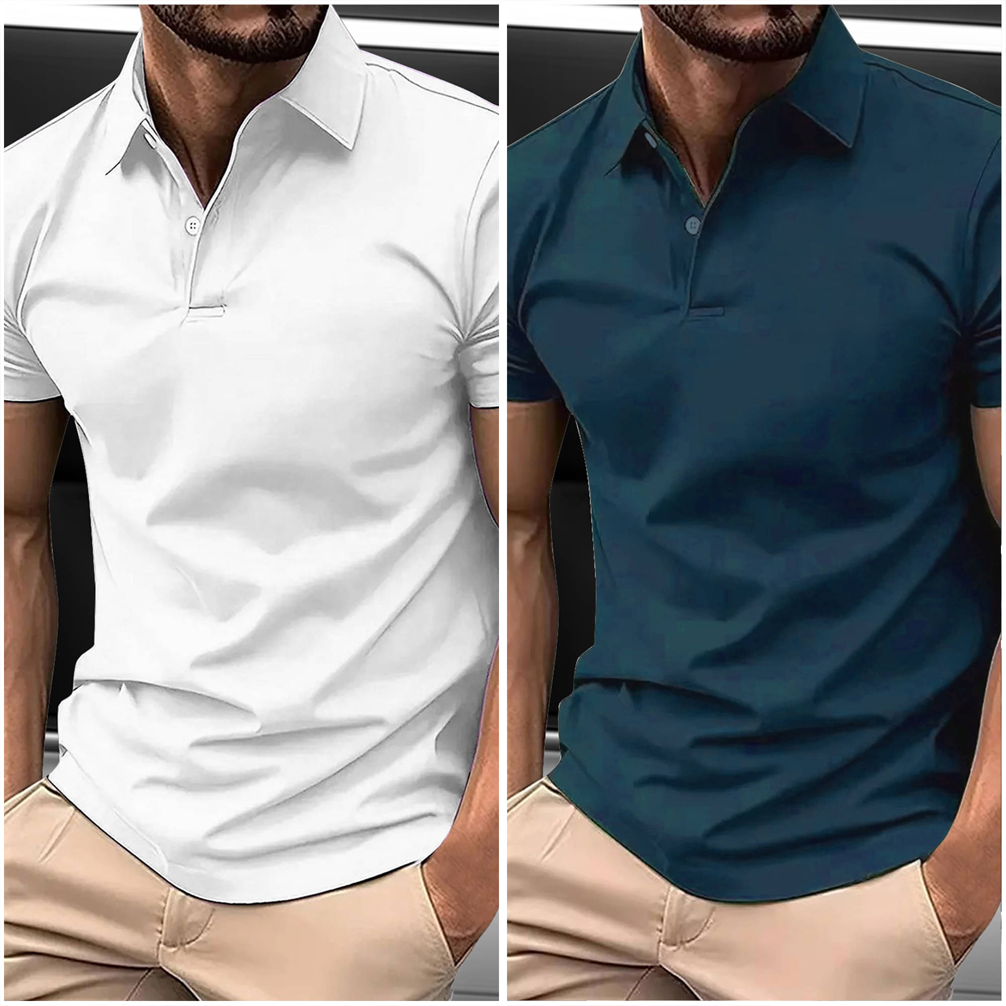     			AIN6 Men Polyester Regular Fit Solid Polo T Shirt ( Teal Blue )