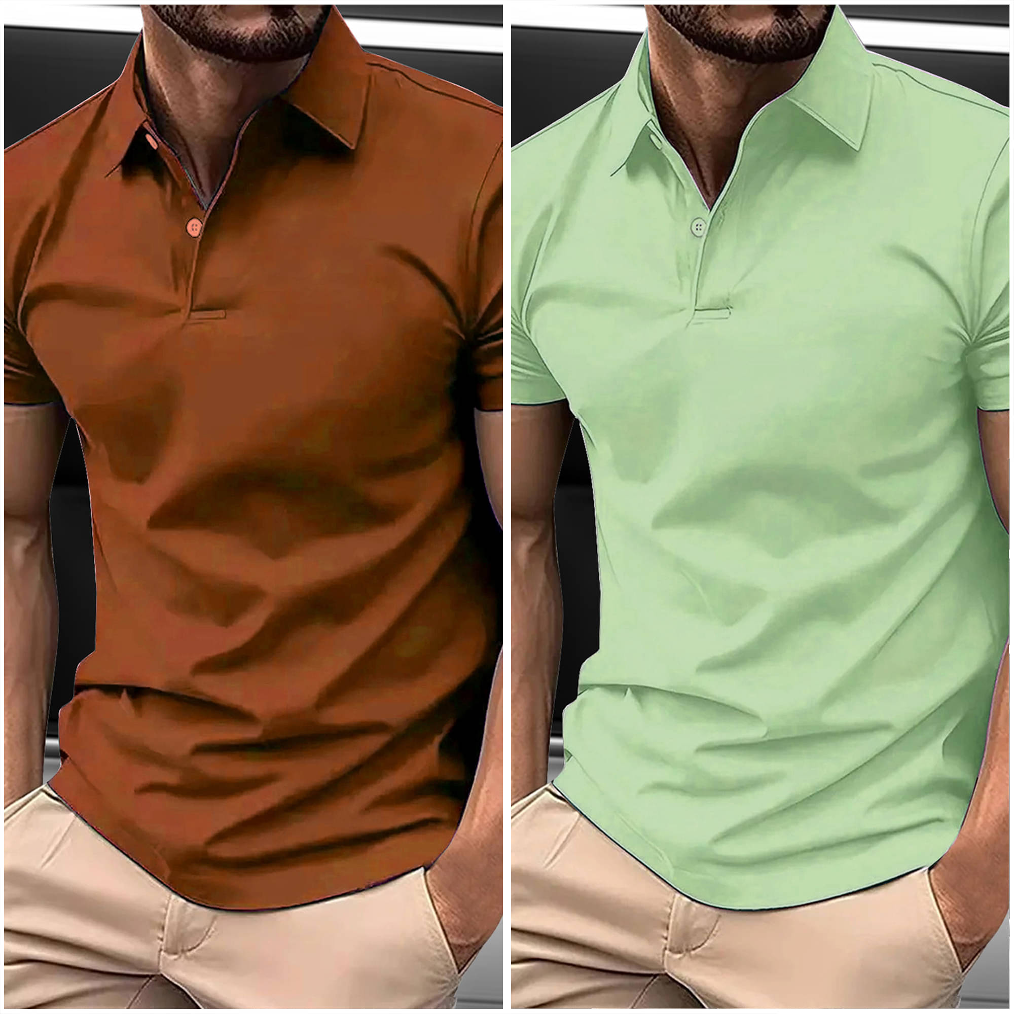    			AIN6 Men Polyester Regular Fit Solid Polo T Shirt ( Beige )