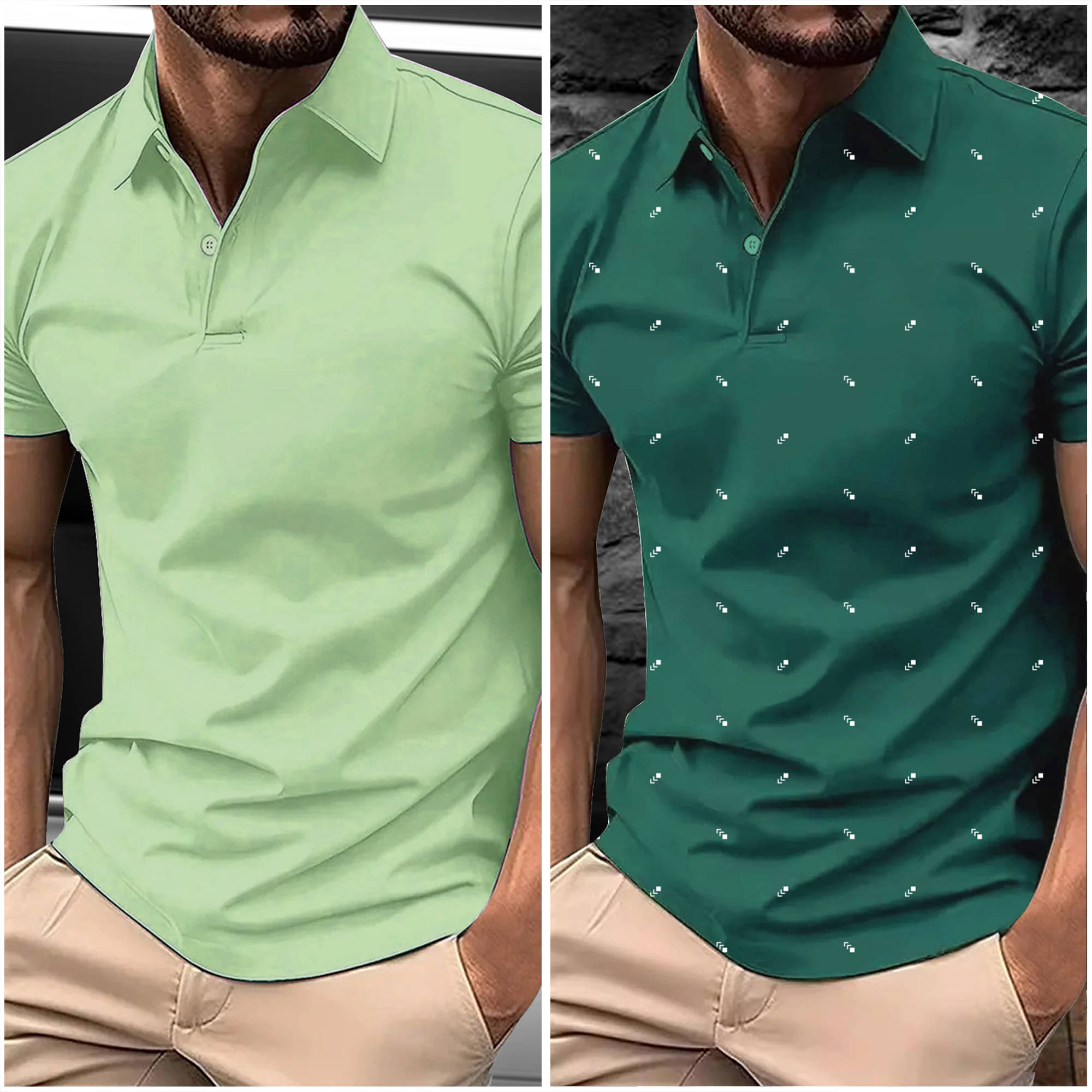     			AIN6 Men Polyester Regular Fit Printed Polo T Shirt ( Green )