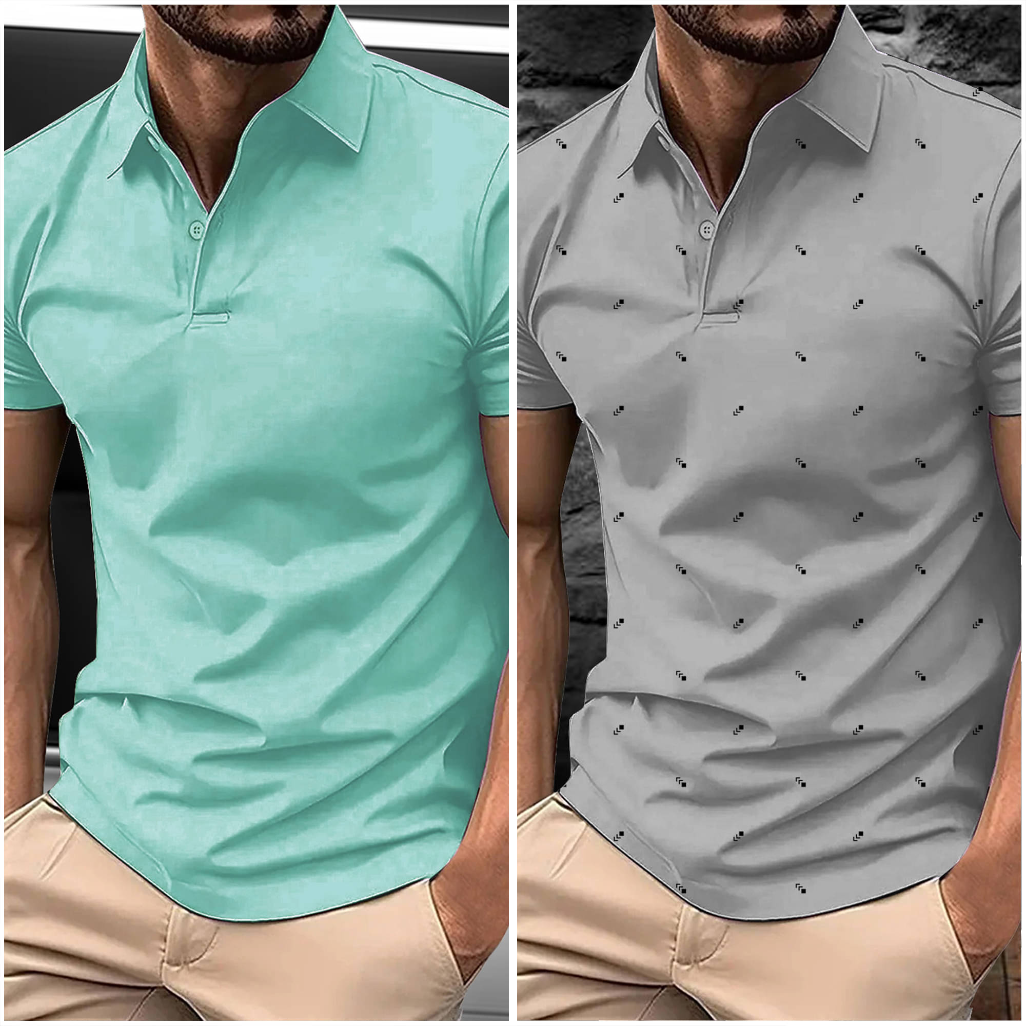 AIN6 Men Polyester Regular Fit Printed Polo T Shirt ( Grey ) AIN6 Men Polyester Regular Fit Printed Polo T Shirt ( Grey )