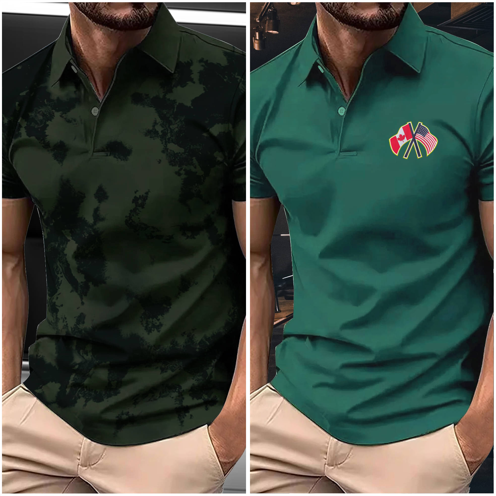     			AIN6 Men Polyester Regular Fit Printed Polo T Shirt ( Green )