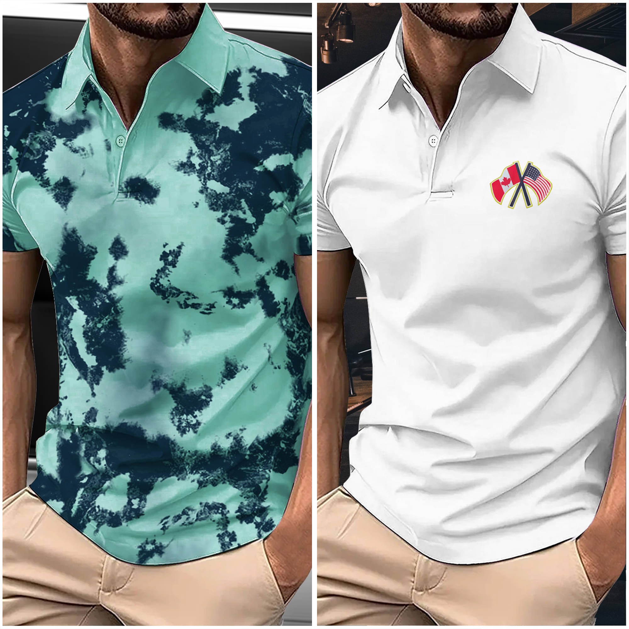 AIN6 Men Polyester Regular Fit Printed Polo T Shirt ( White )     			AIN6 Men Polyester Regular Fit Printed Polo T Shirt ( White )