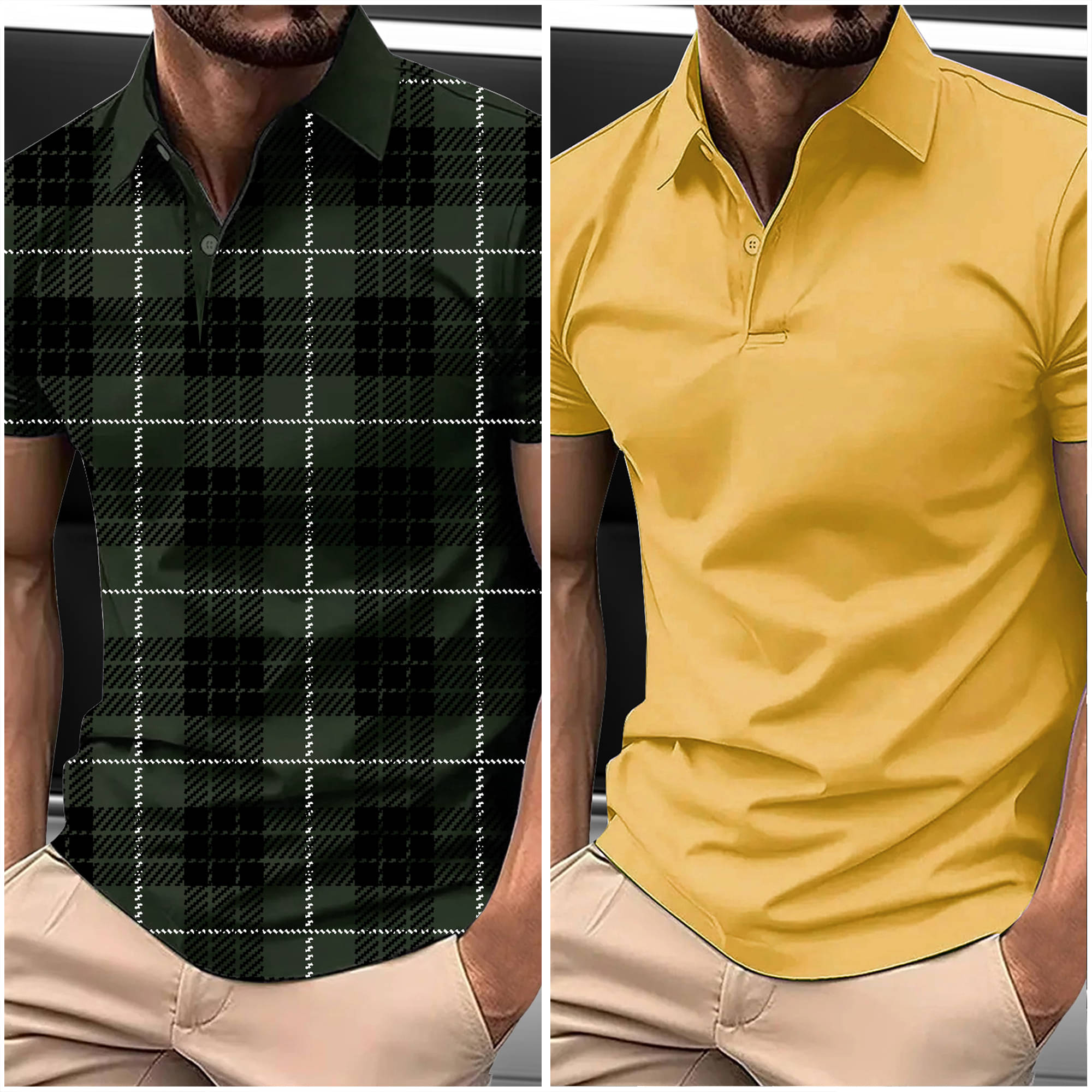 AIN6 Men Polyester Regular Fit Printed Polo T Shirt ( Mustard ) AIN6 Men Polyester Regular Fit Printed Polo T Shirt ( Mustard )