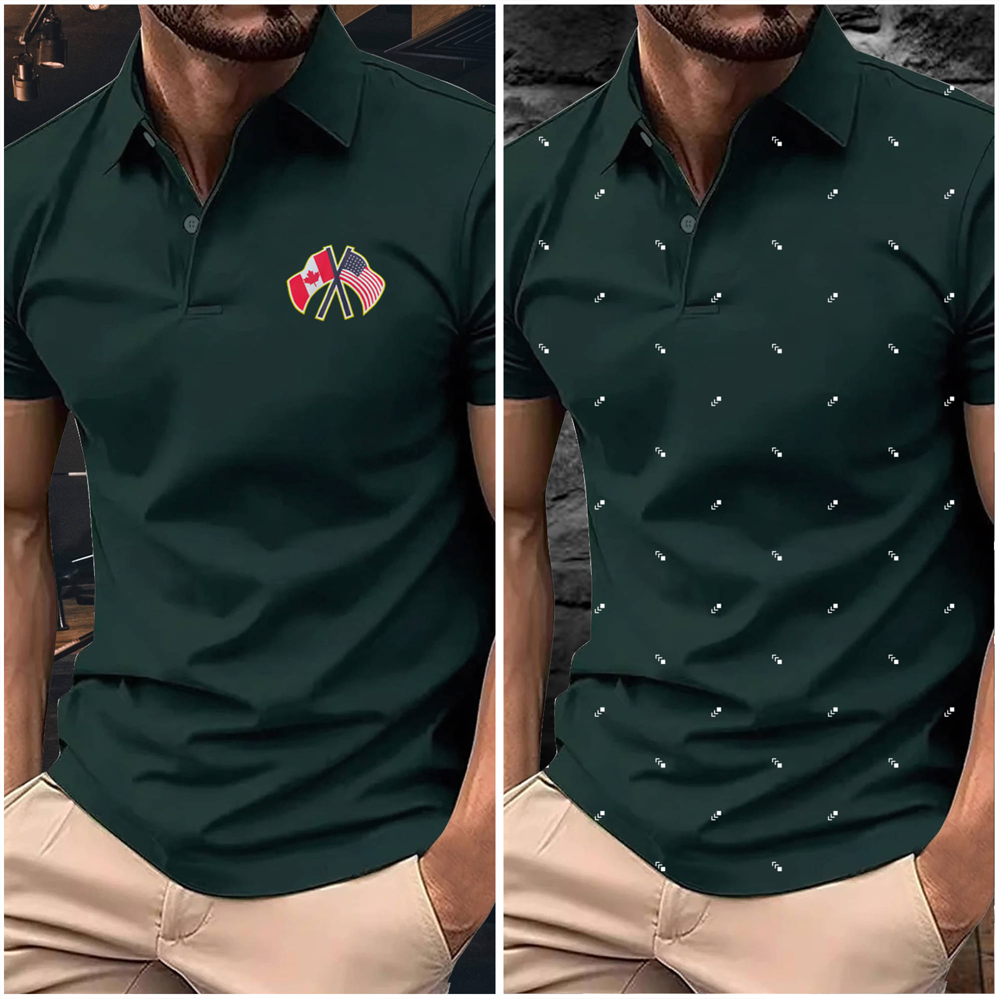     			AIN6 Men Polyester Regular Fit Printed Polo T Shirt ( Dark Green )