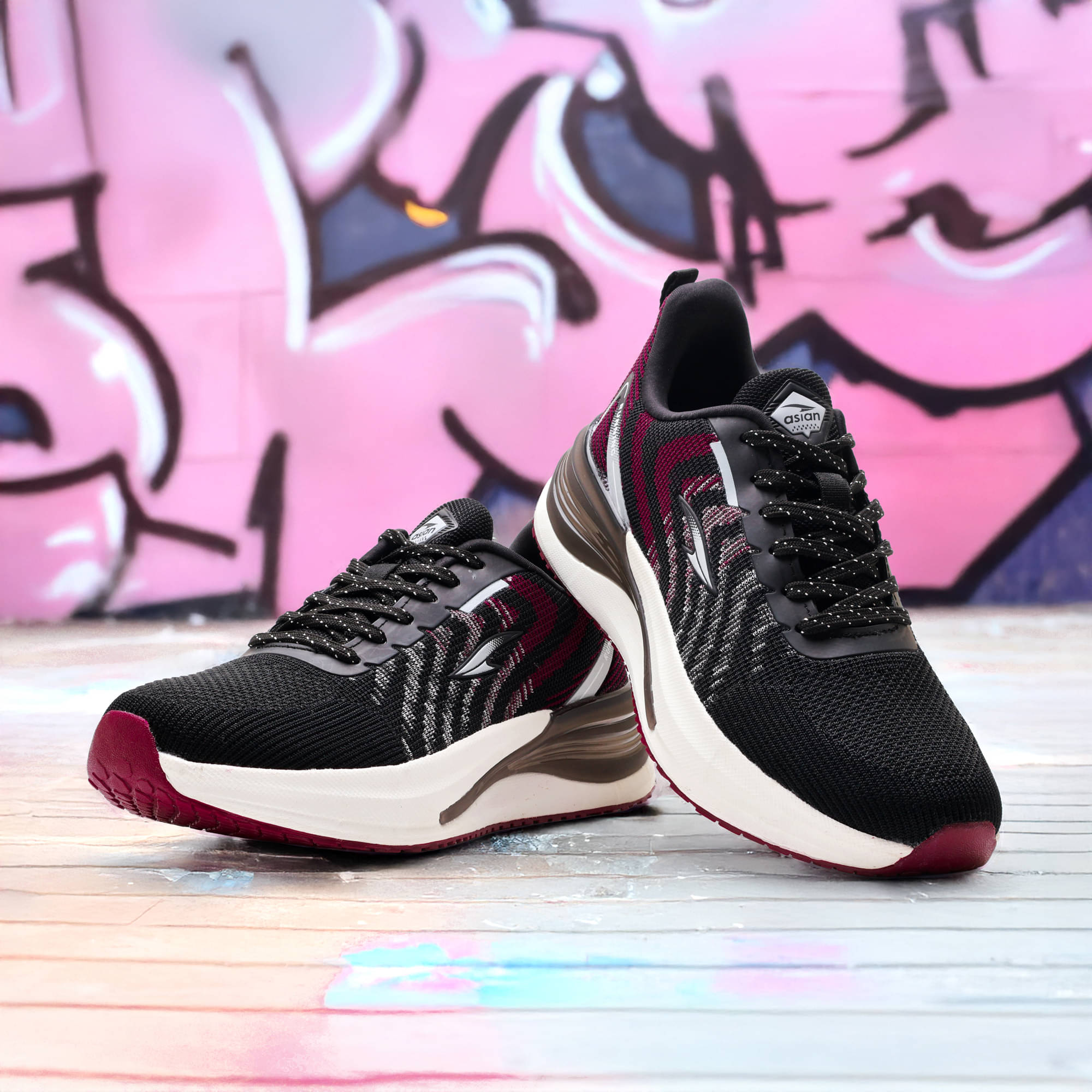 ASIAN POWERPLAY-34 Black Men's Sports Running Shoes ASIAN POWERPLAY-34 Black Men's Sports Running Shoes