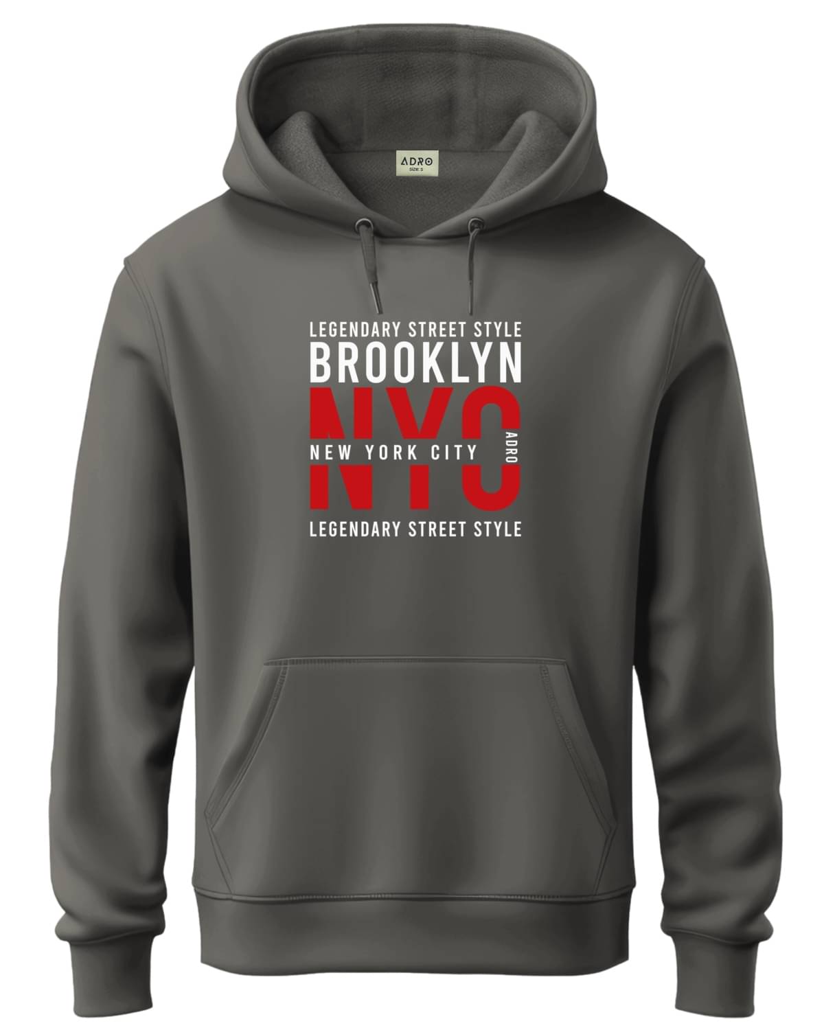 Adro Fleece Hooded Men's Sweatshirt - Dark Grey ( Pack of 1 ) Adro Fleece Hooded Men's Sweatshirt - Dark Grey ( Pack of 1 )