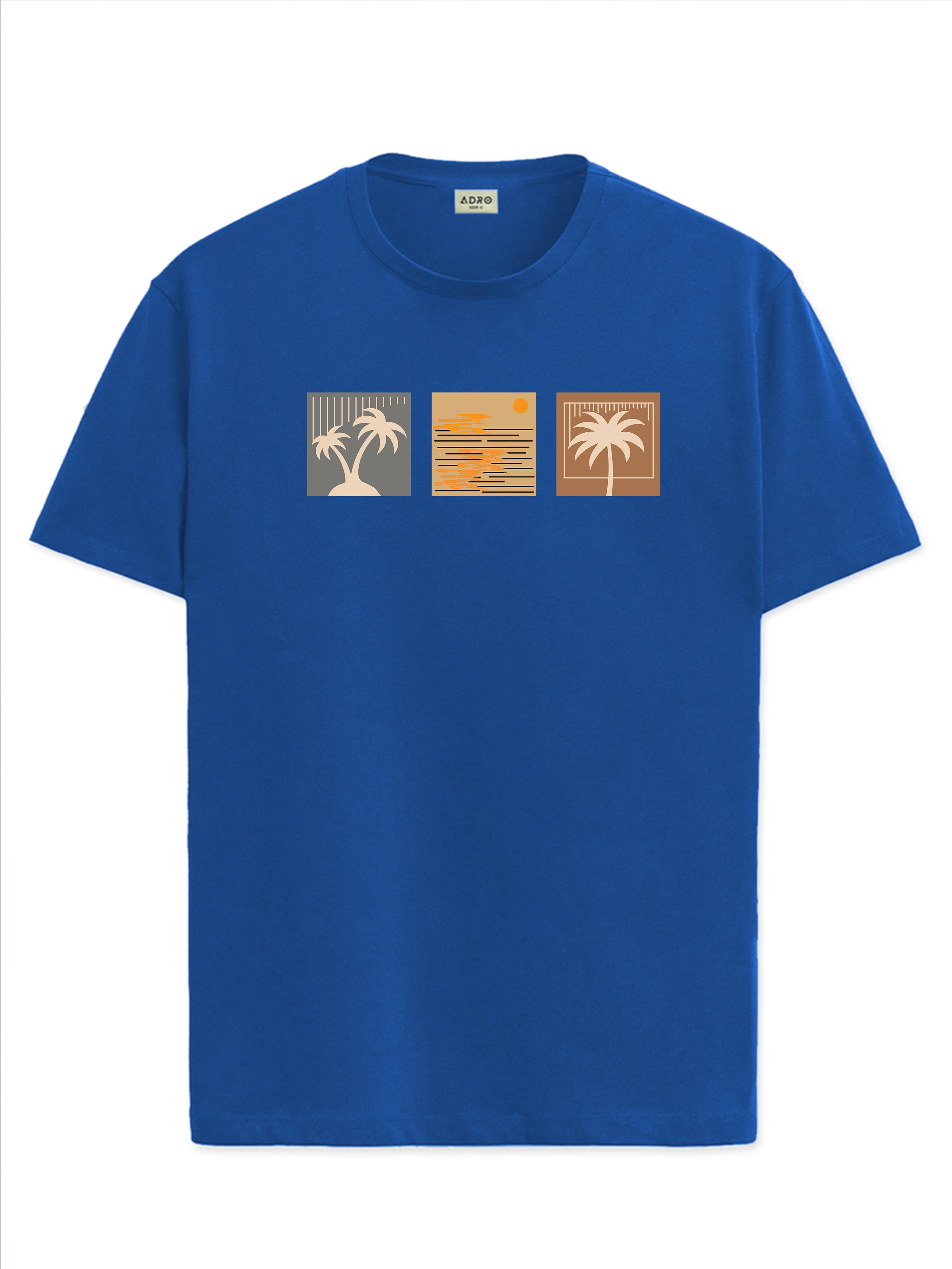     			Adro Men Cotton Blend Regular Fit Printed T-Shirt ( Blue )