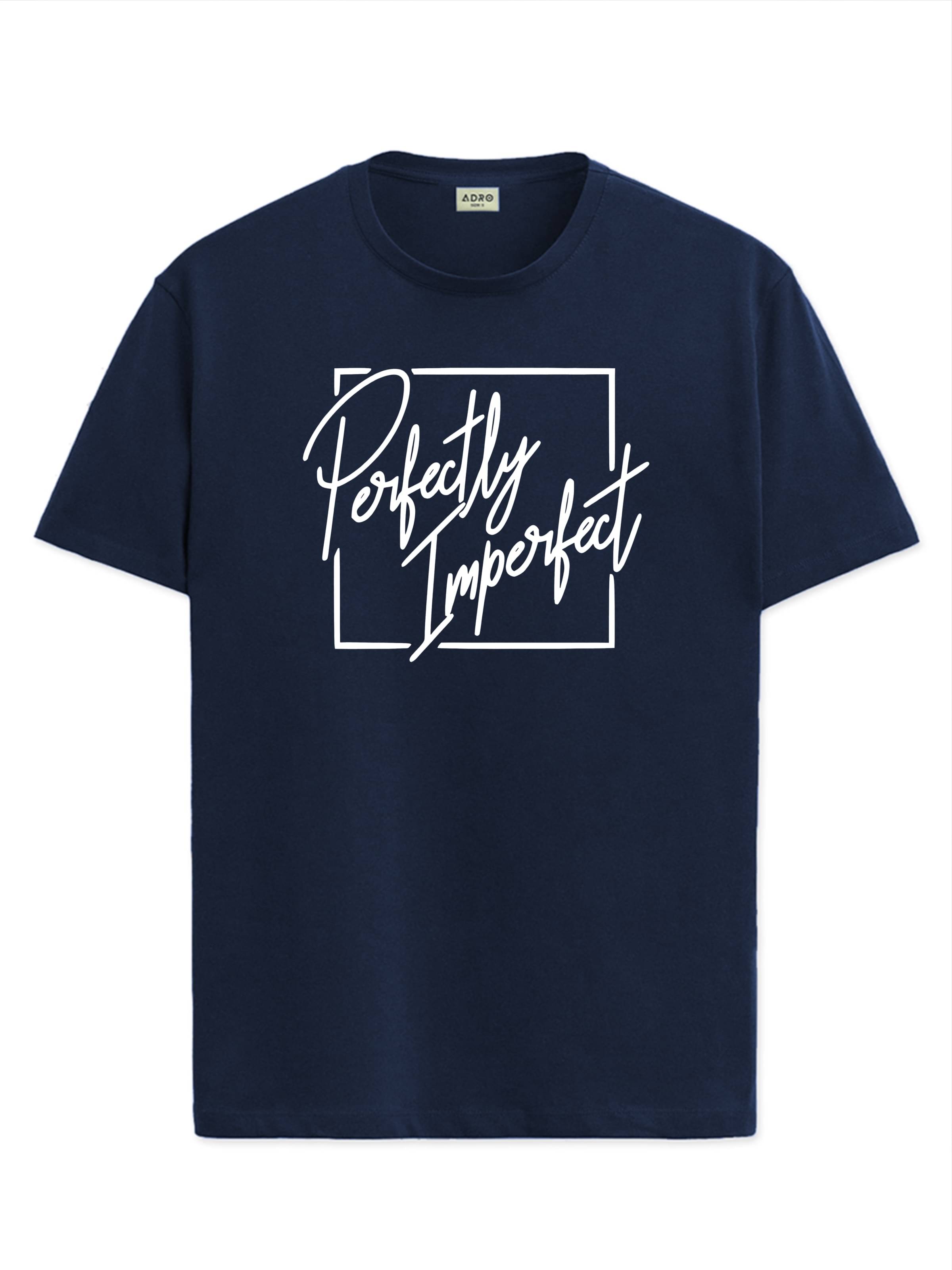 Adro Men Cotton Blend Regular Fit Printed T-Shirt ( Navy Blue )     			Adro Men Cotton Blend Regular Fit Printed T-Shirt ( Navy Blue )