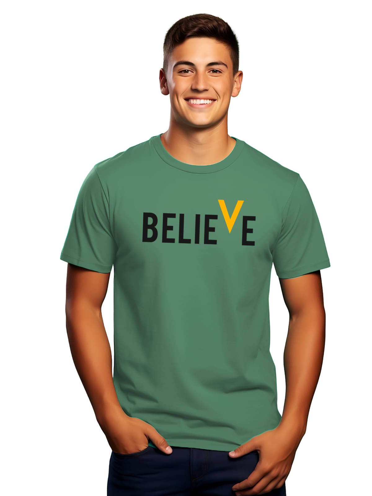 Adro Men Cotton Blend Regular Fit Printed T-Shirt ( Sea Green )     			Adro Men Cotton Blend Regular Fit Printed T-Shirt ( Sea Green )