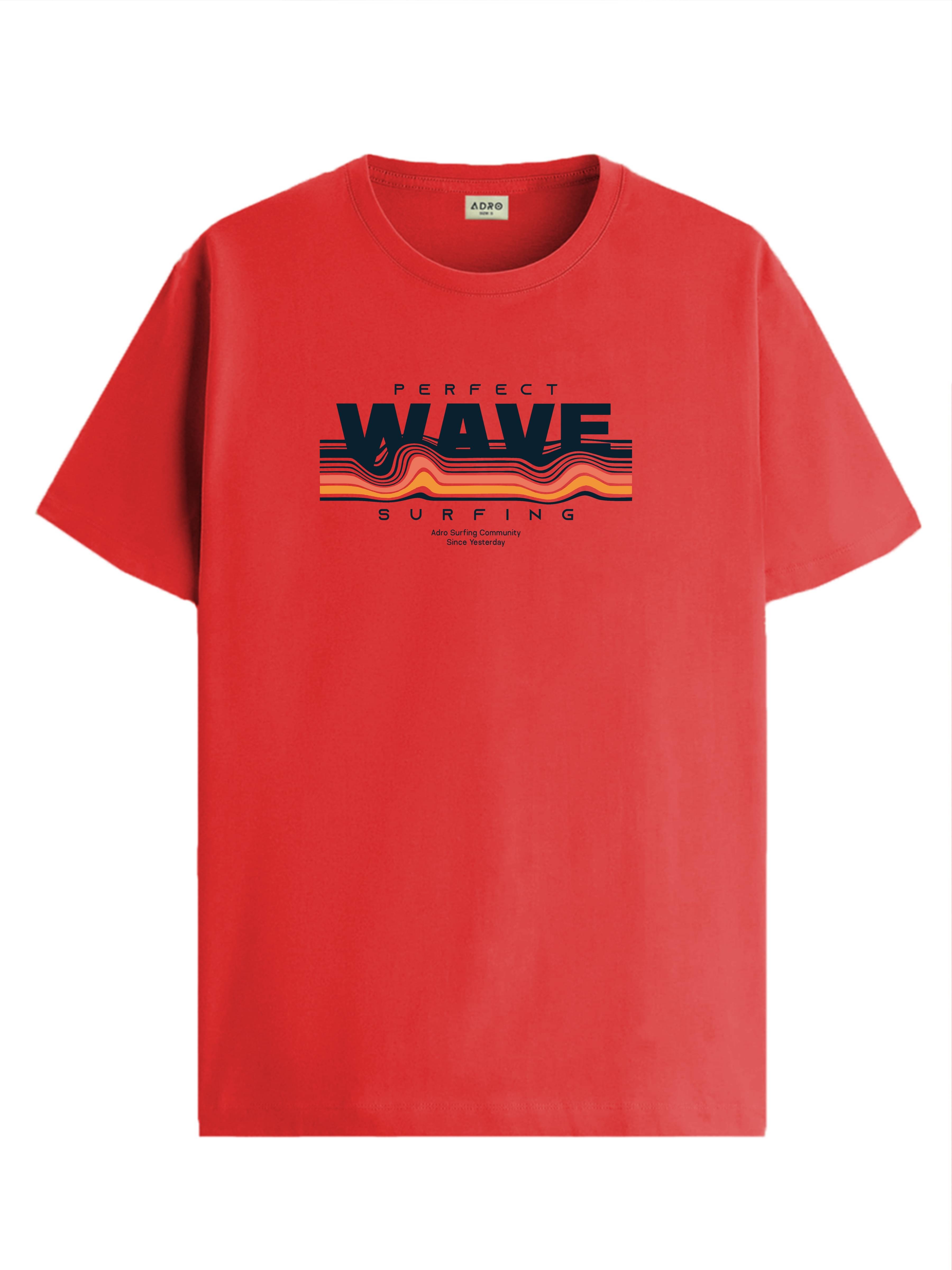     			Adro Men Cotton Blend Regular Fit Printed T-Shirt ( Red )