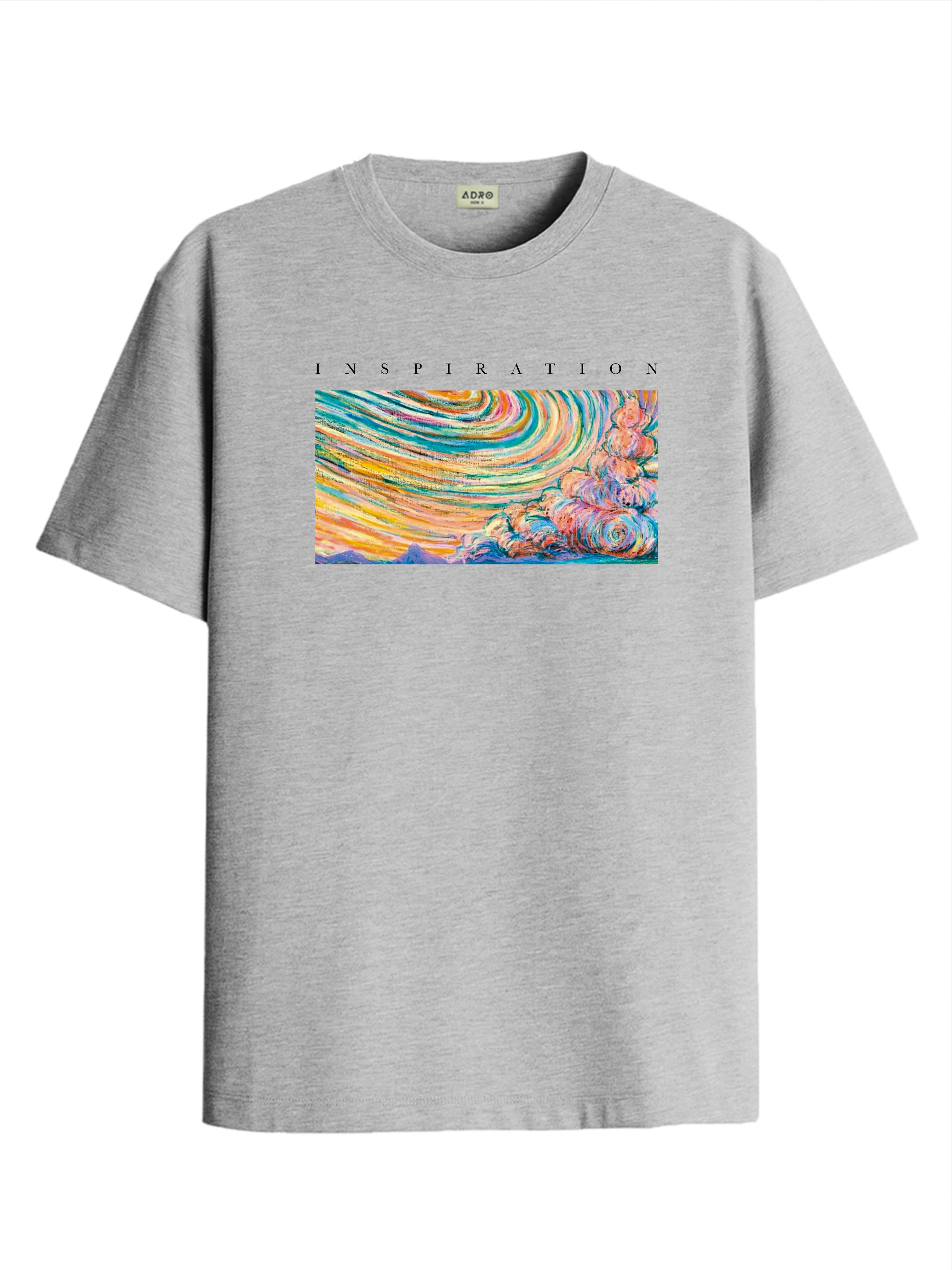     			Adro Men Cotton Blend Regular Fit Printed T-Shirt ( Grey )