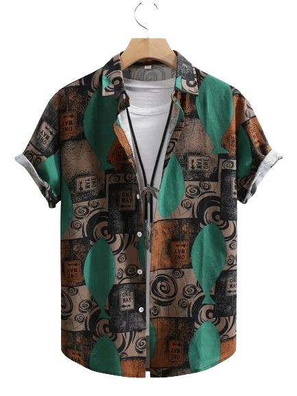     			BEAUE Poly Cotton Regular Fit Printed Half Sleeves Men's Casual Shirt - Green ( Pack of 1 )