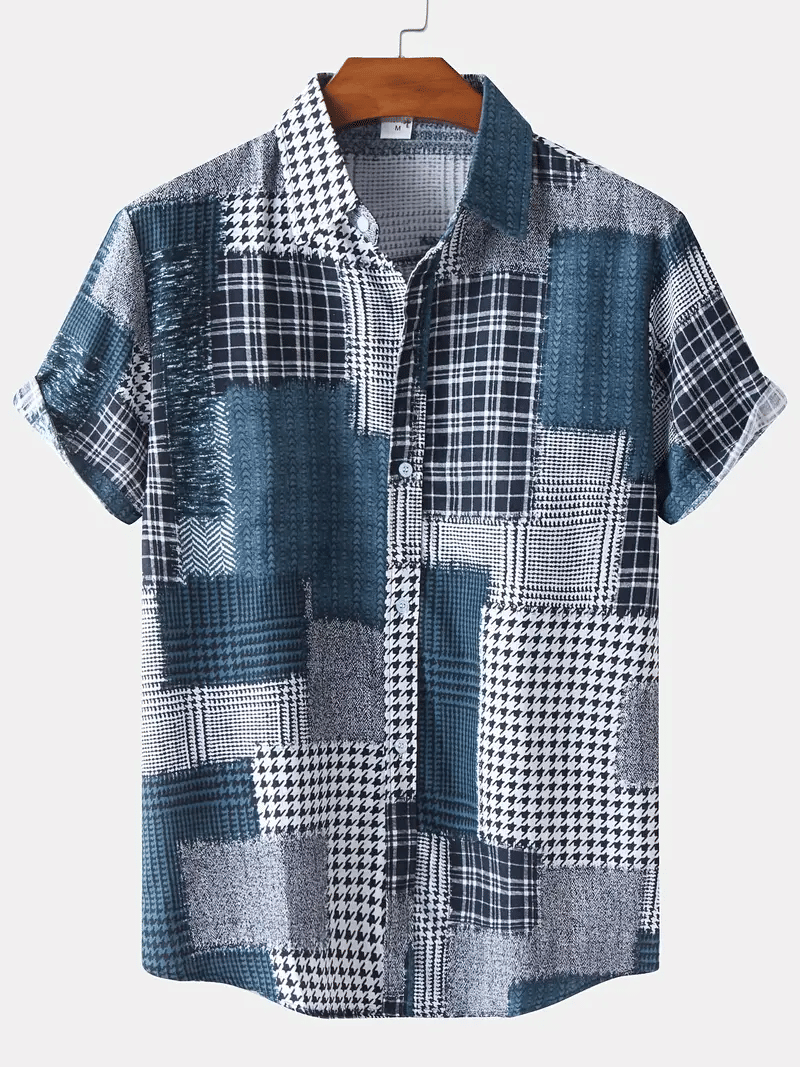 BEAUE Poly Cotton Regular Fit Printed Half Sleeves Men's Casual Shirt - Blue ( Pack of 1 )