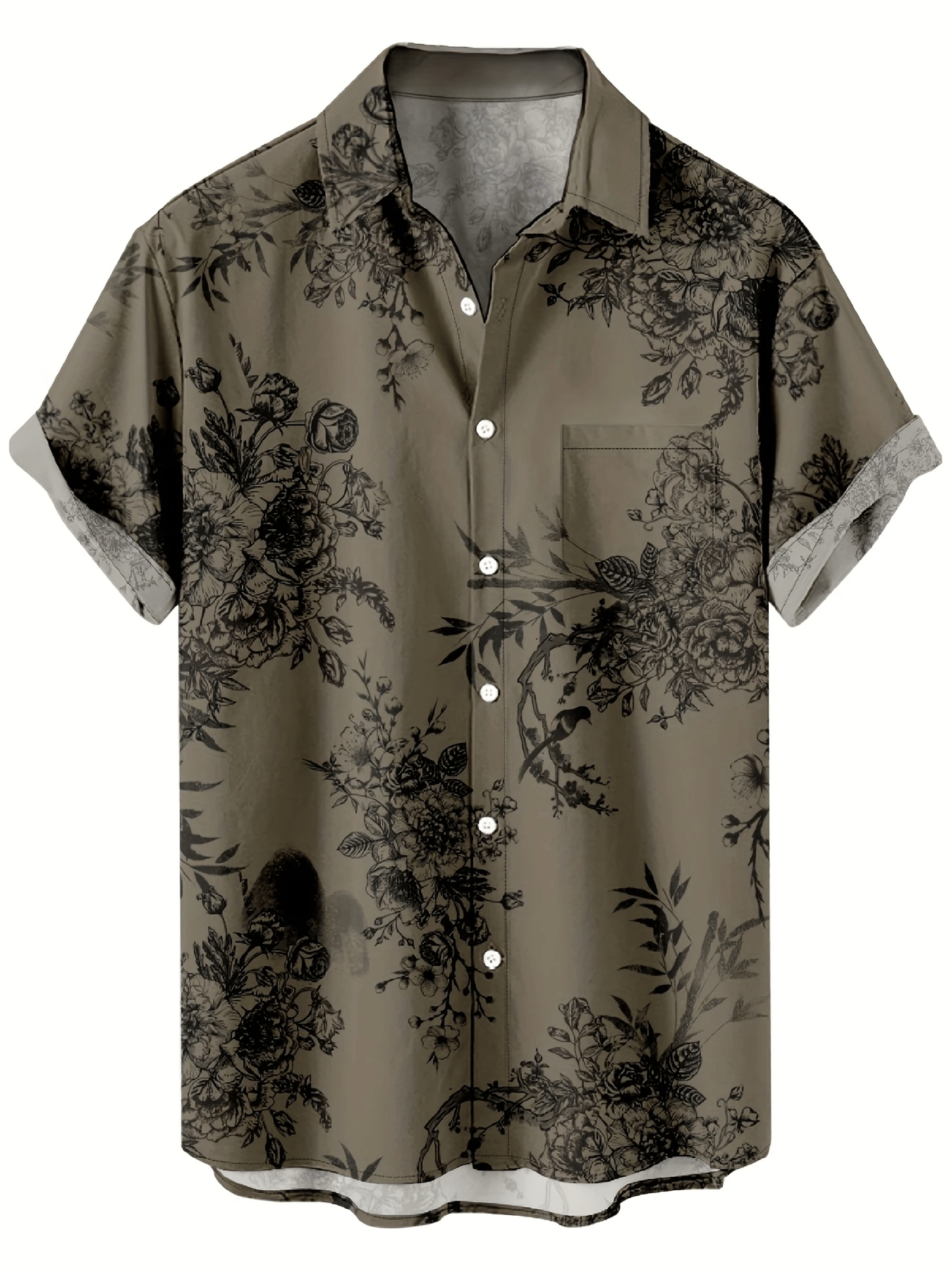 BEAUE Poly Cotton Regular Fit Printed Half Sleeves Men's Casual Shirt - Grey ( Pack of 1 )