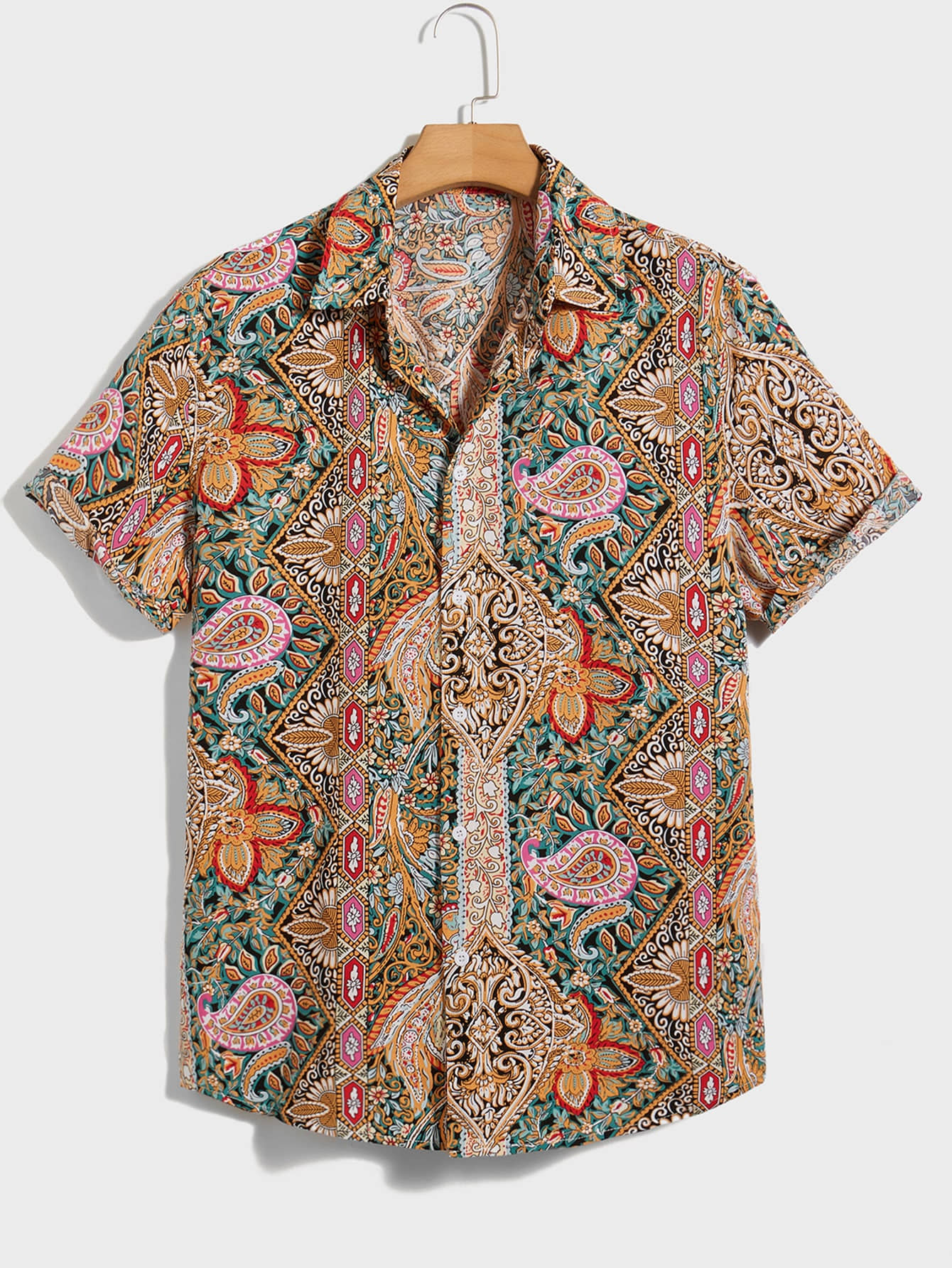 BEAUE Poly Cotton Regular Fit Printed Half Sleeves Men's Casual Shirt - Multi ( Pack of 1 )