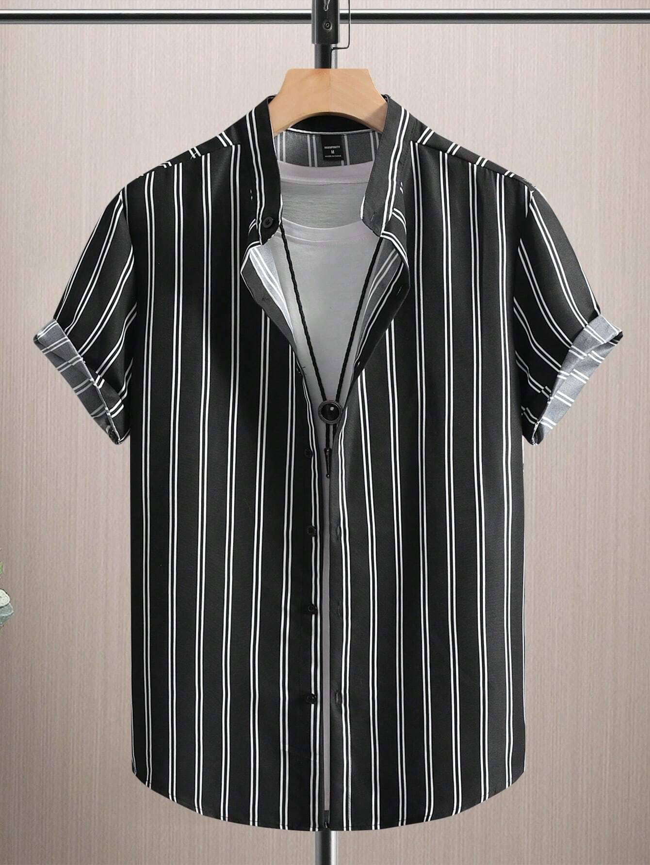     			BEAUE Poly Cotton Regular Fit Printed Half Sleeves Men's Casual Shirt - Black ( Pack of 1 )