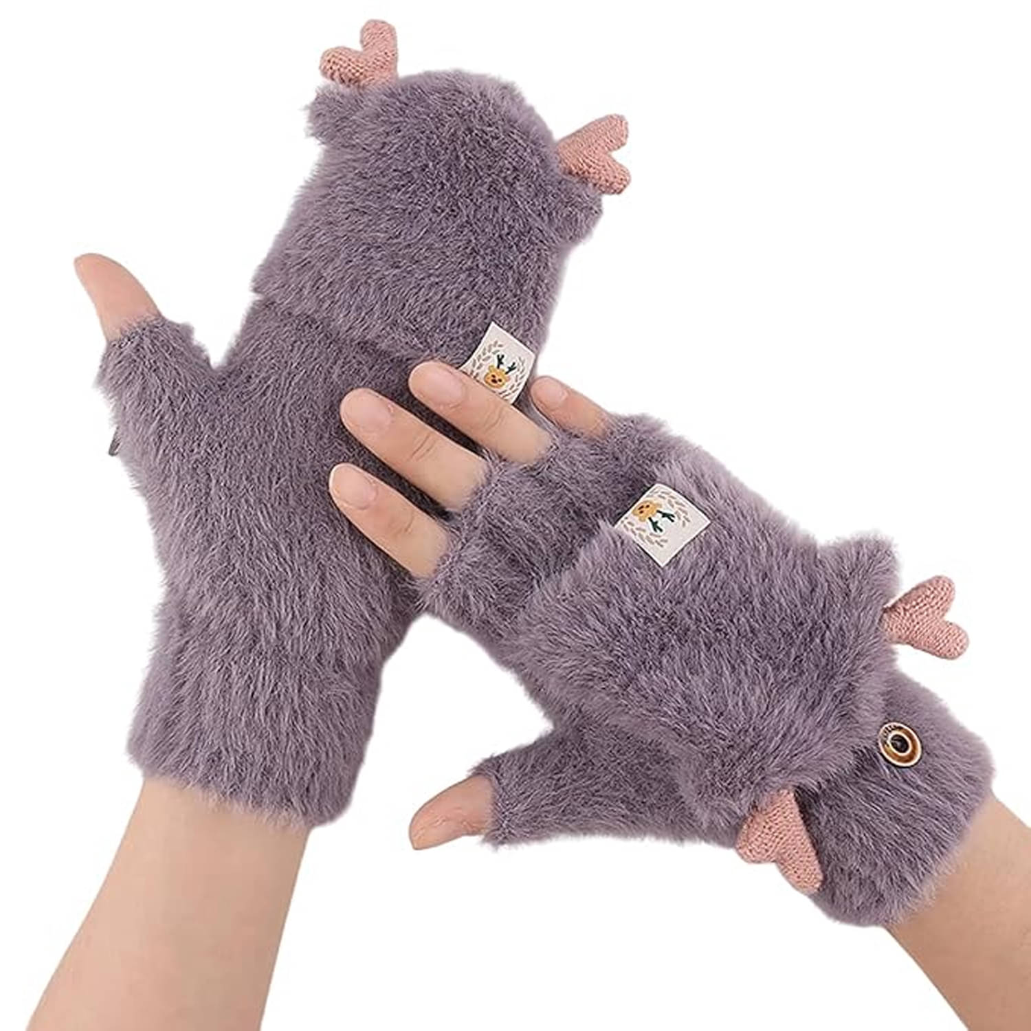     			Bizarro.in Gray Women's Woollen Gloves ( Pack of 2 )