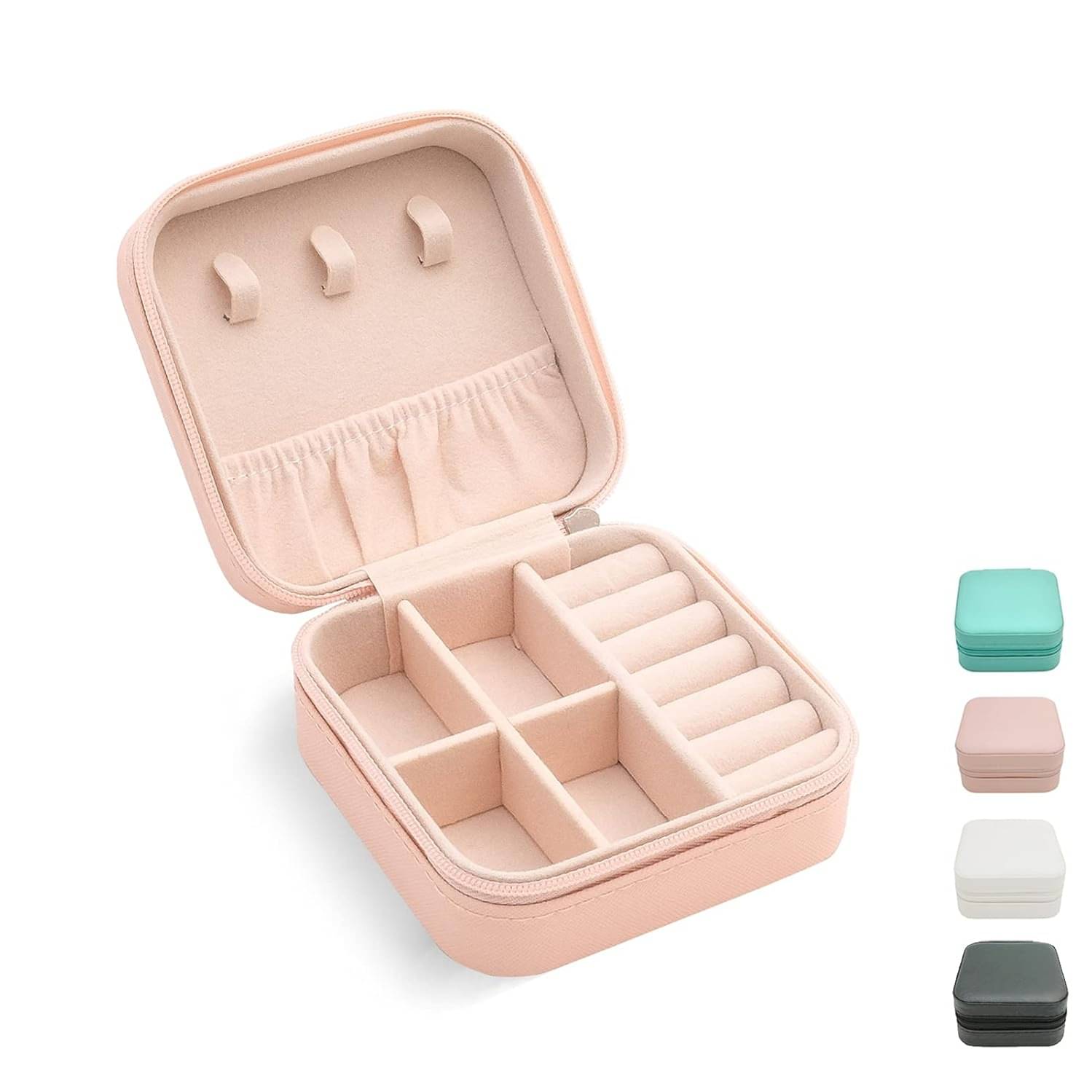     			CRAYLUXE 1Pcs Mini Jewelry Box – Portable Organizer | Multi-Compartment | Travel-Friendly | For Earrings, Rings & Necklaces
