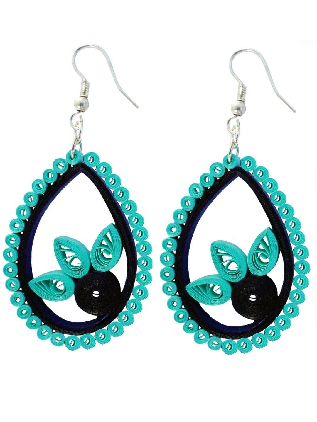     			Designer's Collection Blue Drop Earrings ( Pack of 1 )