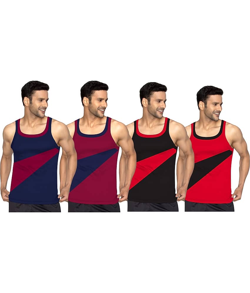 Drako Pack of 4 Cotton Basic Vest For Men ( Multicolor ) - Nightwear & Loungewear | Buy online on ZillyBuy