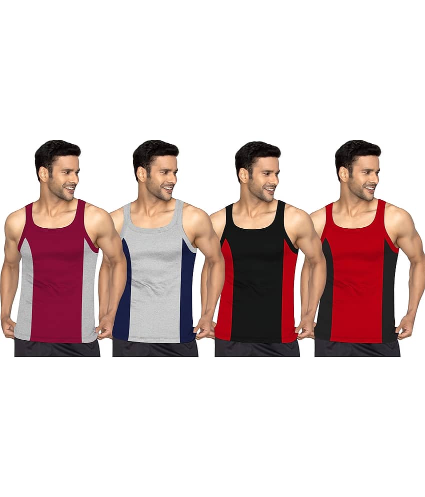 Drako Pack of 4 Cotton Basic Vest For Men ( Multicolor ) - Nightwear & Loungewear | Buy online on ZillyBuy