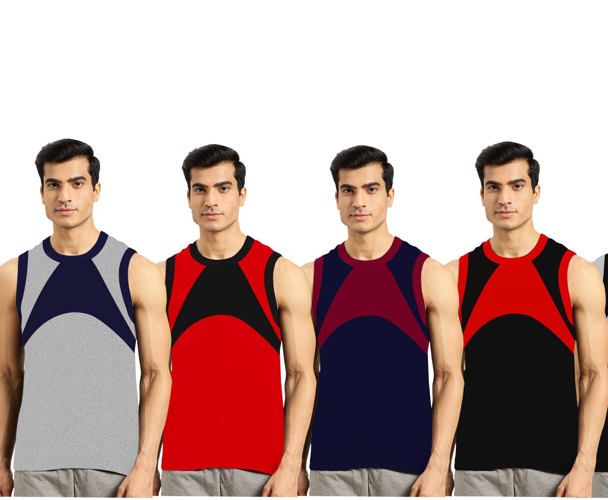 Drako Pack of 4 Cotton Basic Vest For Men ( Multicolor ) - Nightwear & Loungewear | Buy online on ZillyBuy