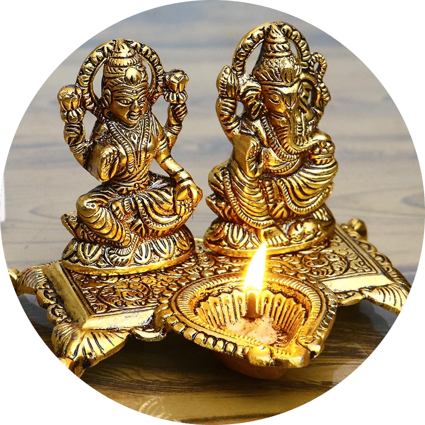 DvR ClicK Religious Showpiece Lakshmi Ganesha with Diya ( Pack of 1 ) DvR ClicK Religious Showpiece Lakshmi Ganesha with Diya ( Pack of 1 )