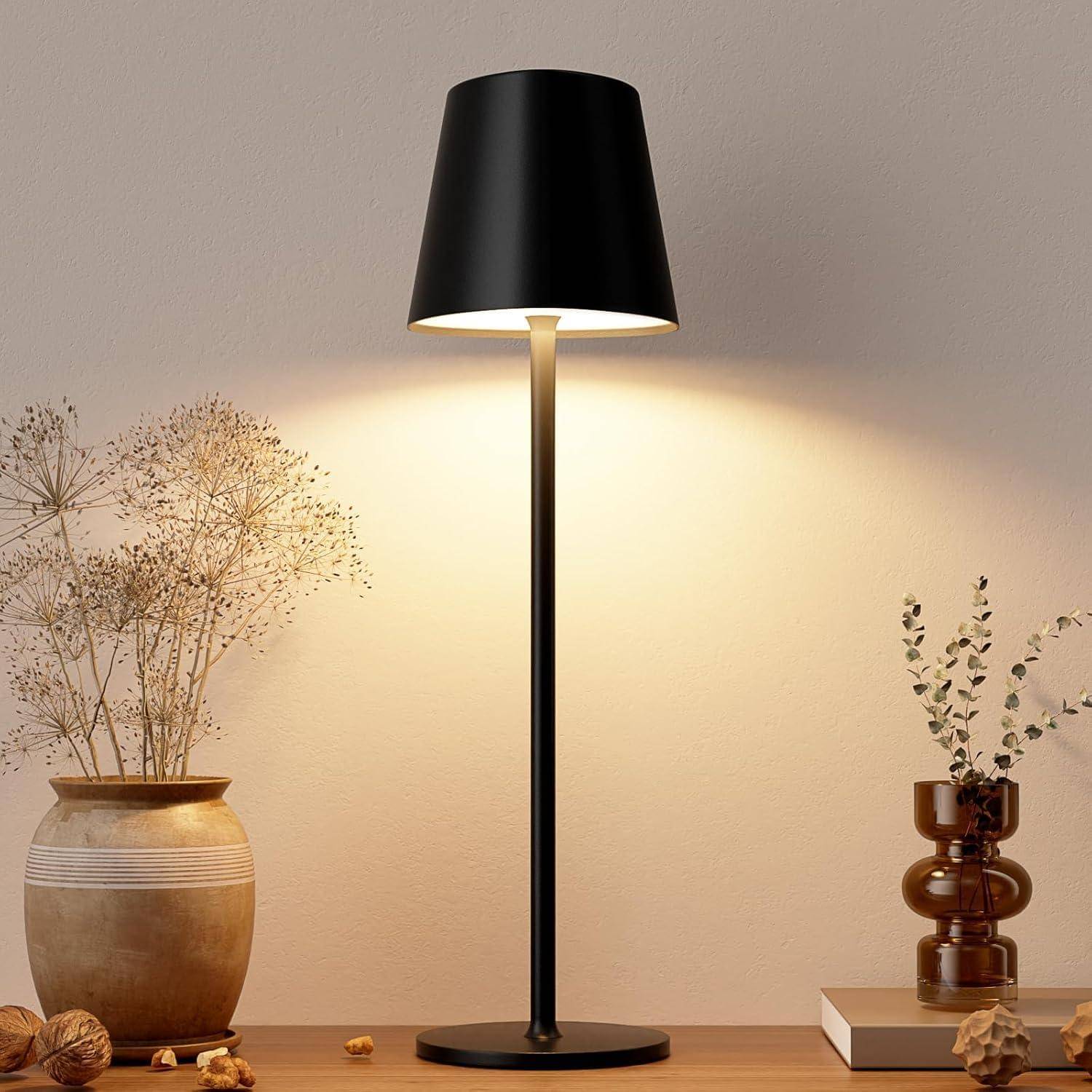     			FORTUQO Black Bedside Table Lamp ( Pack of 1 )