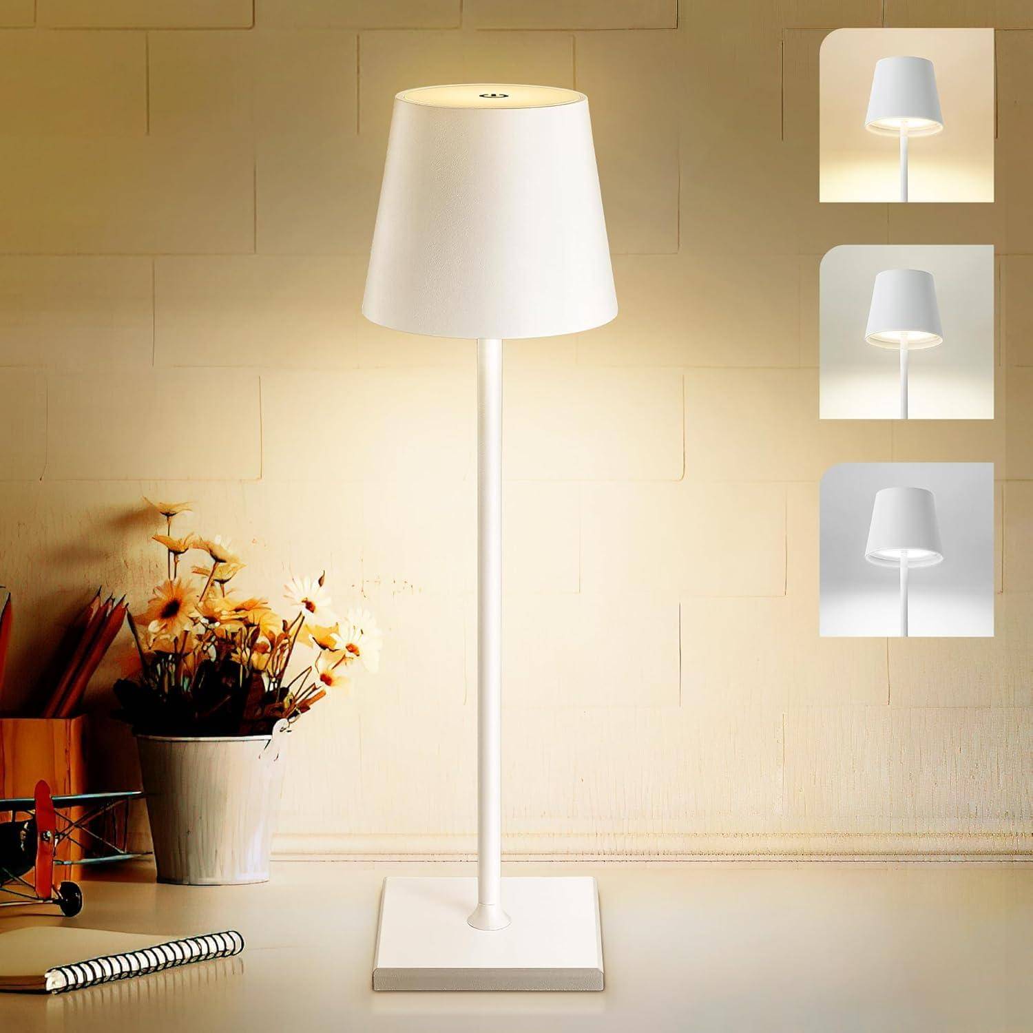     			FORTUQO White Bedside Table Lamp ( Pack of 1 )