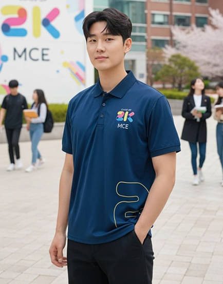     			FUZER Men Polyester Regular Fit Printed Polo T Shirt ( Blue )