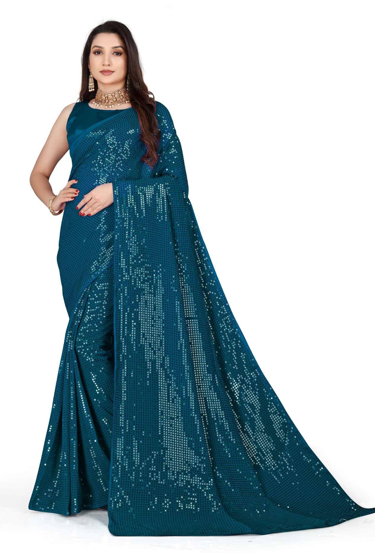 Fabzone Silk Blend Embroidered Mangalgiri Saree With Stitched Blouse ( Sea Green )     			Fabzone Silk Blend Embroidered Mangalgiri Saree With Stitched Blouse ( Sea Green )