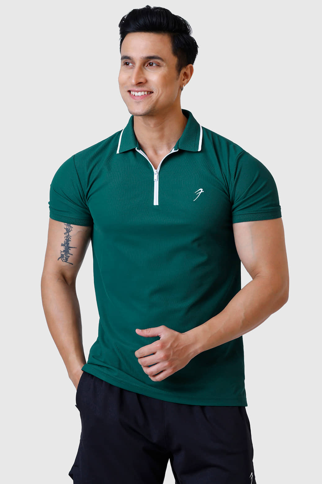 Fuaark Green Polyester Slim Fit Men's Sports T-Shirt ( Pack of 1 )