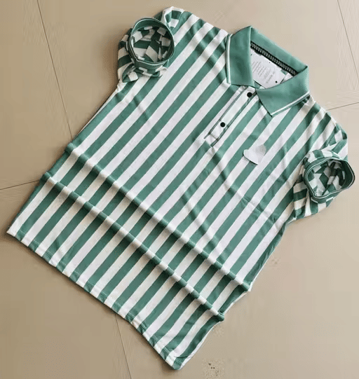 Generic Men Cotton Blend Regular Fit Striped Polo T Shirt ( Green ) Generic Men Cotton Blend Regular Fit Striped Polo T Shirt ( Green )