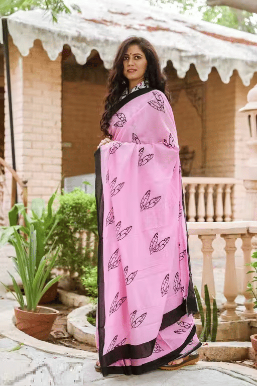     			Hastshilpi Cotton Printed Bandhani Sarees With Unstitched Blouse Piece ( Pink )
