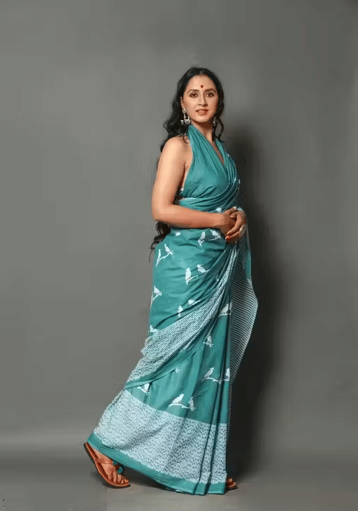     			Hastshilpi Cotton Printed Bandhani Sarees With Unstitched Blouse Piece ( Sea Green )