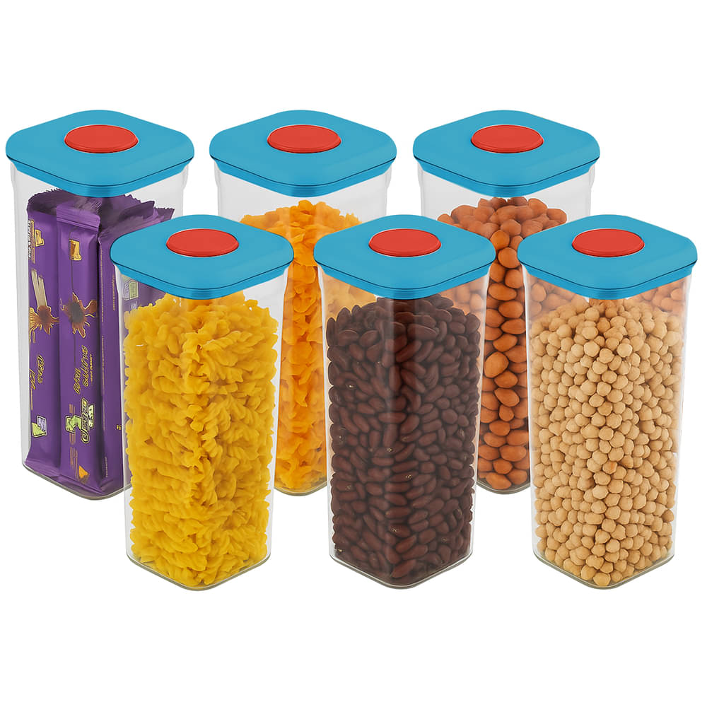     			Home Puff Plastic Blue Food Container ( Set of 6 )