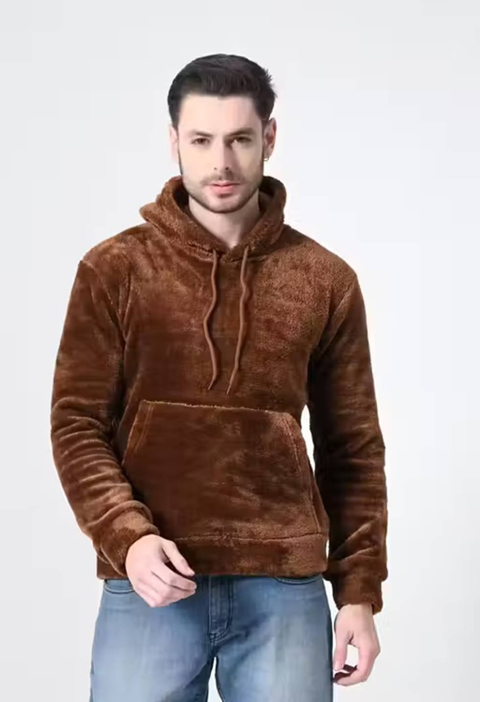     			Hype Thread Woollen Hooded Men's Sweatshirt - Brown ( Pack of 1 )