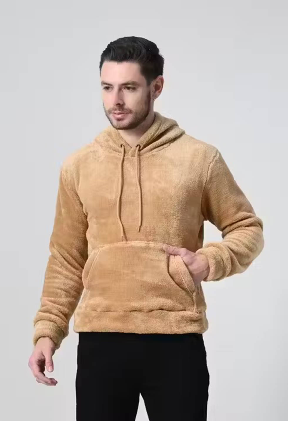 Hype Thread Woollen Hooded Men's Sweatshirt - Camel ( Pack of 1 )     			Hype Thread Woollen Hooded Men's Sweatshirt - Camel ( Pack of 1 )