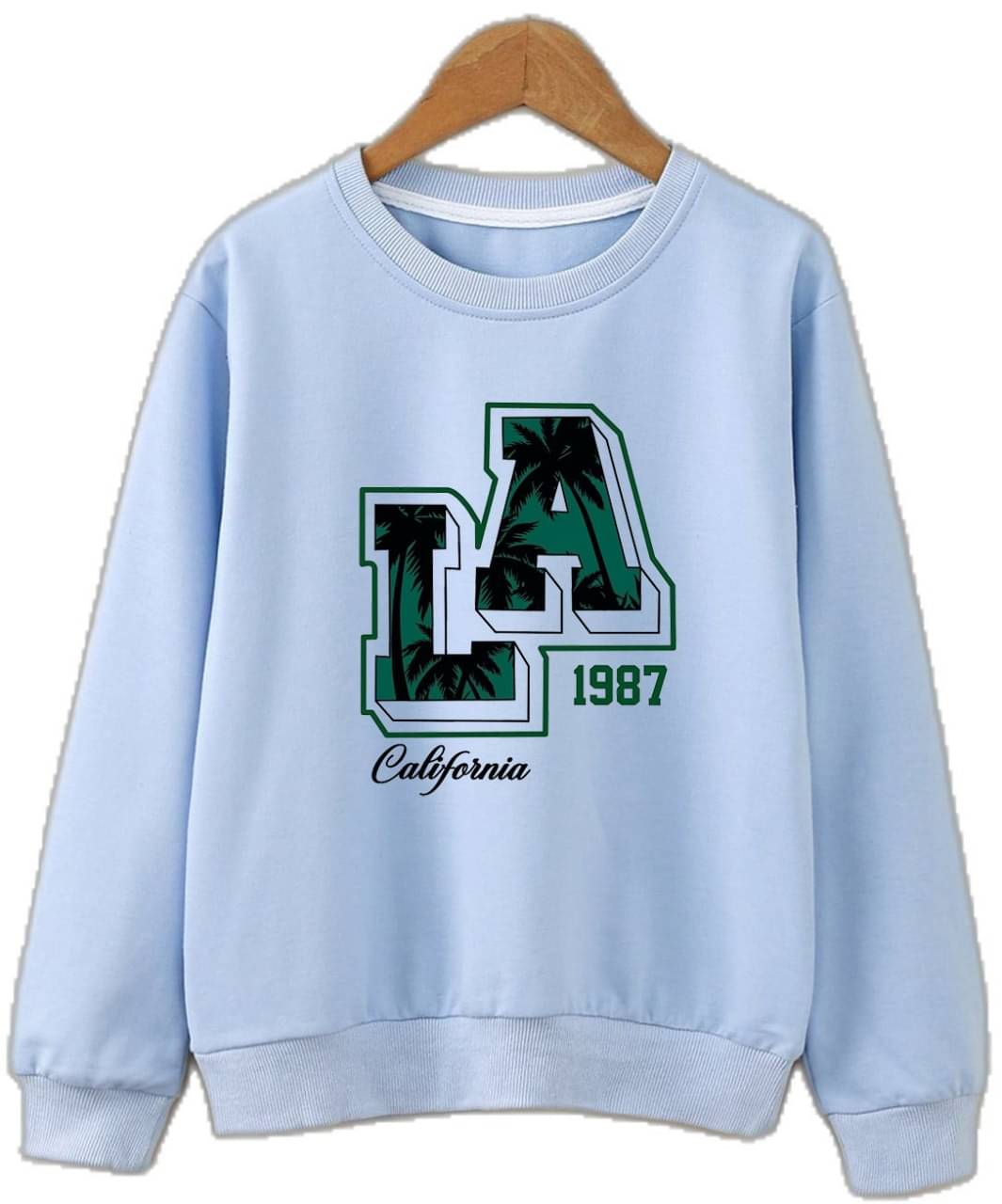     			KCON Fleece Round Neck Men's Sweatshirt - Light Blue ( Pack of 1 )