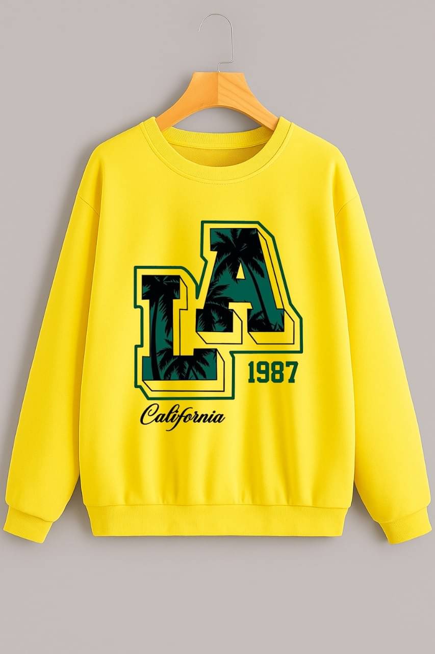     			KCON Fleece Round Neck Men's Sweatshirt - Yellow ( Pack of 1 )
