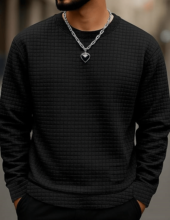     			KCON Fleece Round Neck Men's Sweatshirt - Black ( Pack of 1 )