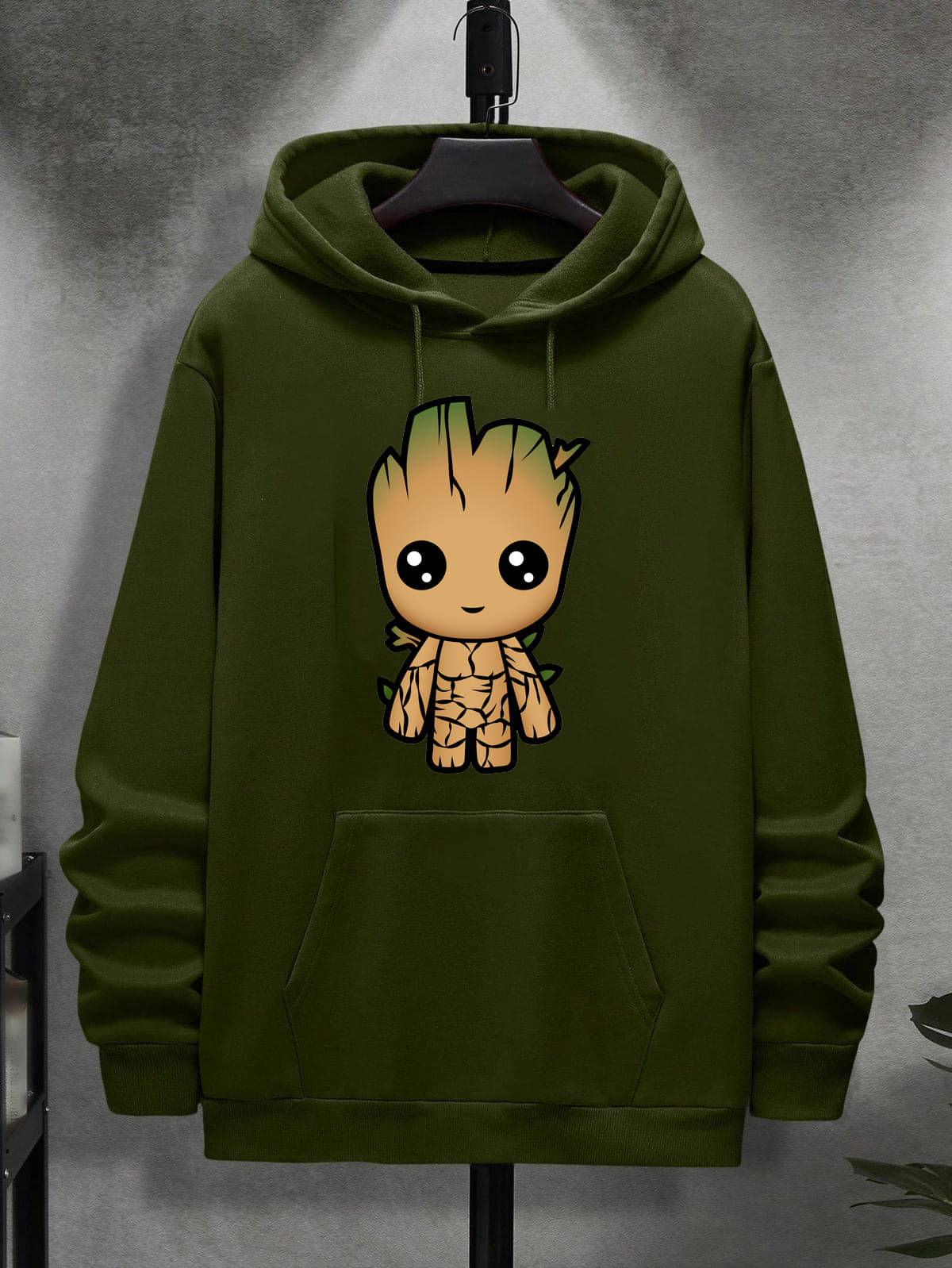     			KCON Fleece Round Neck Men's Sweatshirt - Olive ( Pack of 1 )
