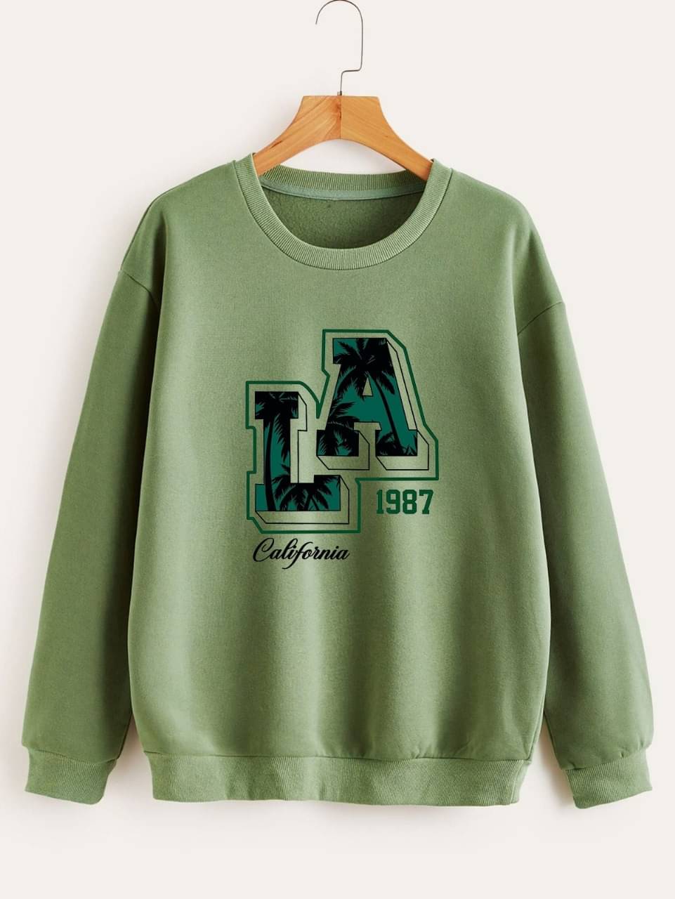     			KCON Fleece Round Neck Men's Sweatshirt - Olive ( Pack of 1 )
