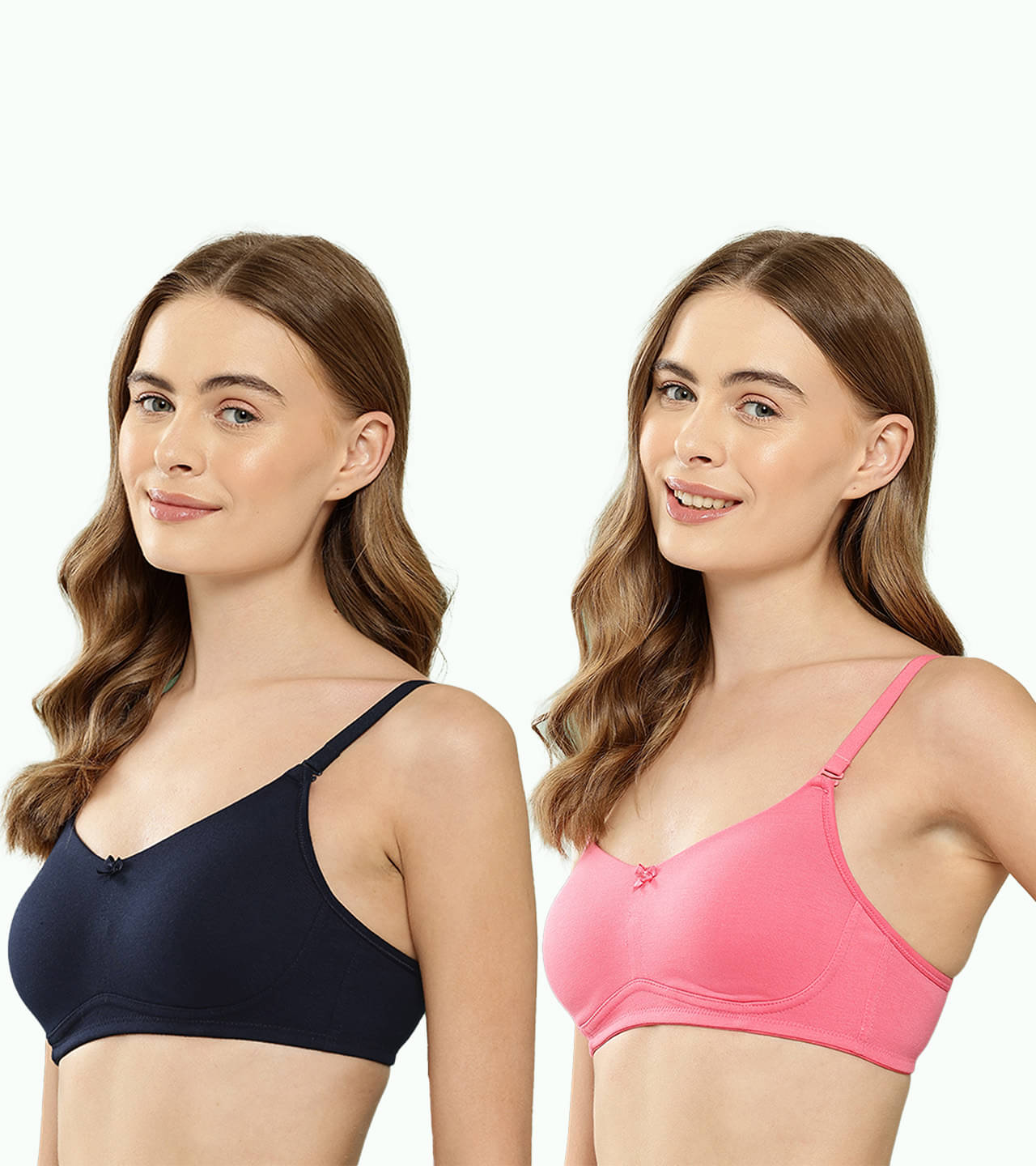 Leading Lady Pack of 2 Cotton Non Padded Everyday Bra For Women ( Navy Blue ) Leading Lady Pack of 2 Cotton Non Padded Everyday Bra For Women ( Navy Blue )