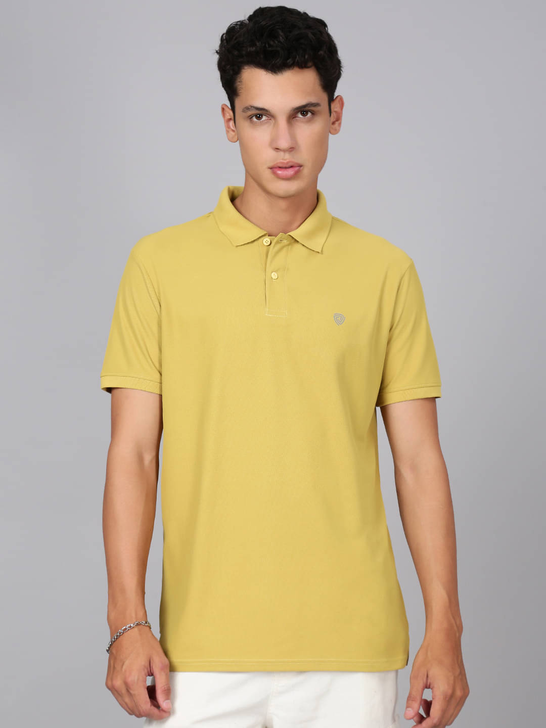 Lux Cozi Men Cotton Blend Regular Fit Solid Polo T Shirt ( Mustard ) Lux Cozi Men Cotton Blend Regular Fit Solid Polo T Shirt ( Mustard )
