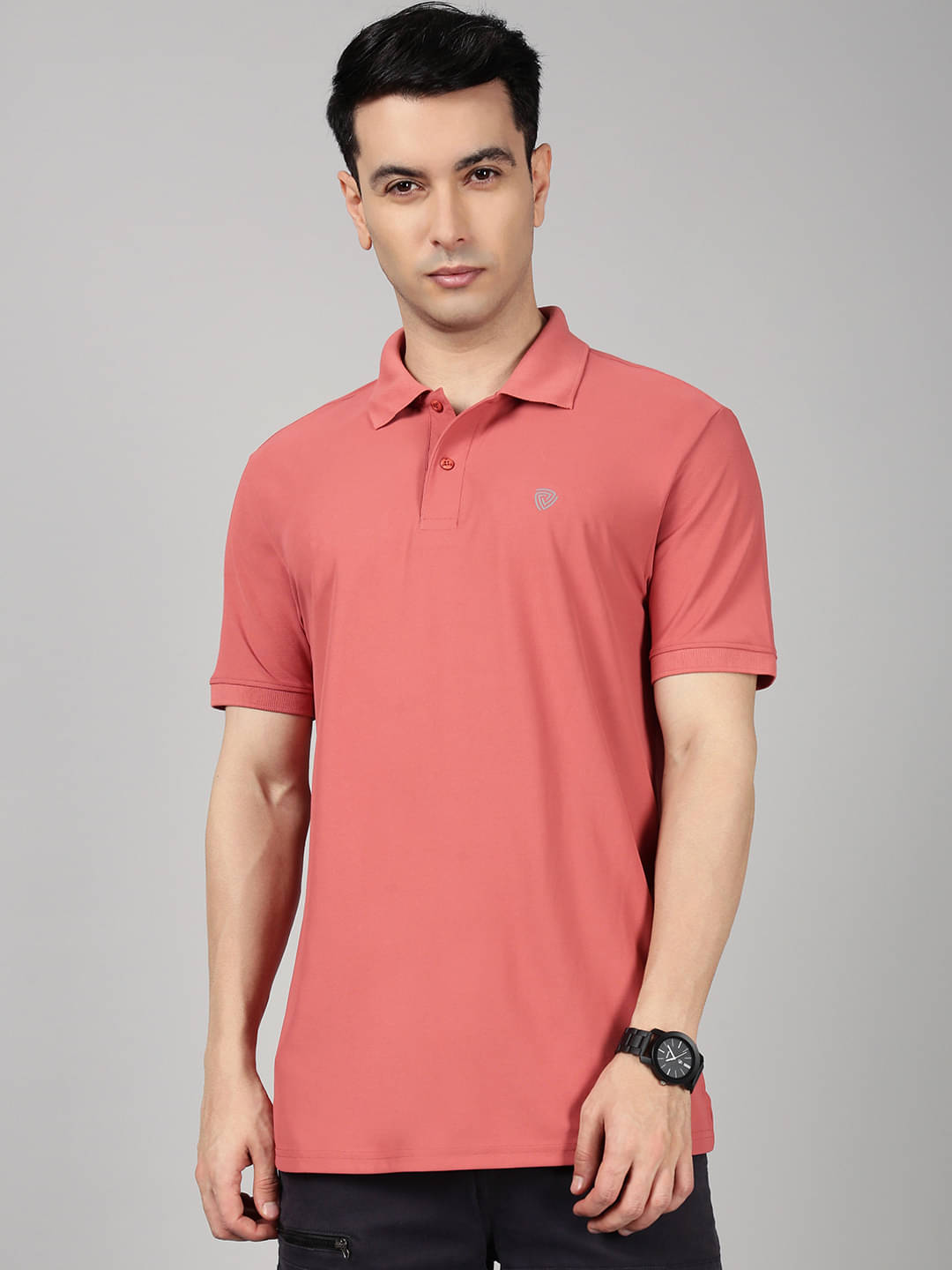     			Lux Cozi Men Cotton Blend Regular Fit Solid Polo T Shirt ( Pink )