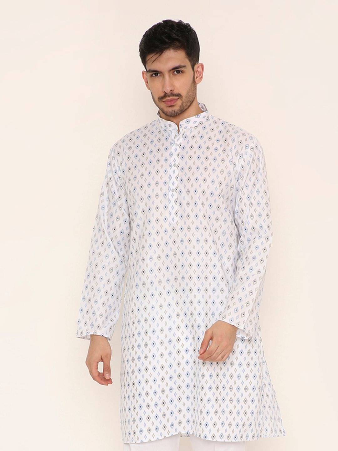     			Maharaja White Blended Men's Regular Kurta ( Pack of 1 )