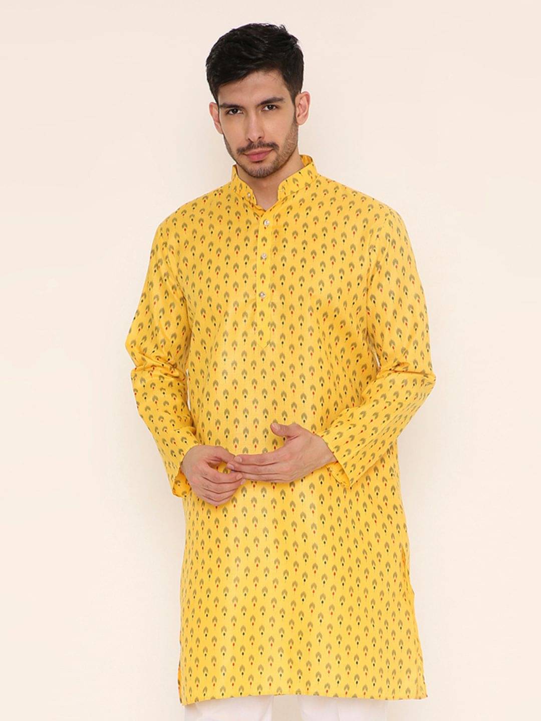     			Maharaja Yellow Blended Men's Regular Kurta ( Pack of 1 )