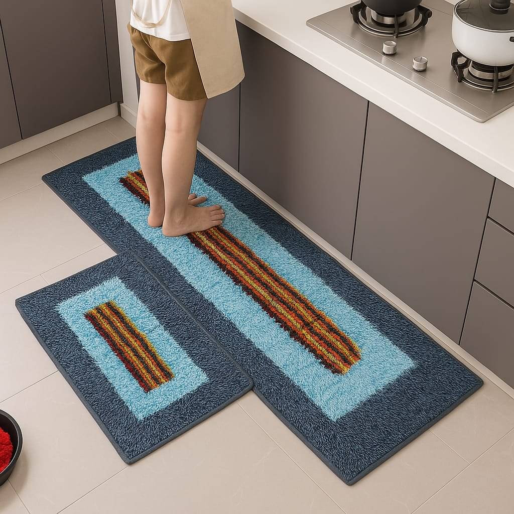     			Matveda Multi Cotton Rectangular Floor Mat ( Pack of 2 )